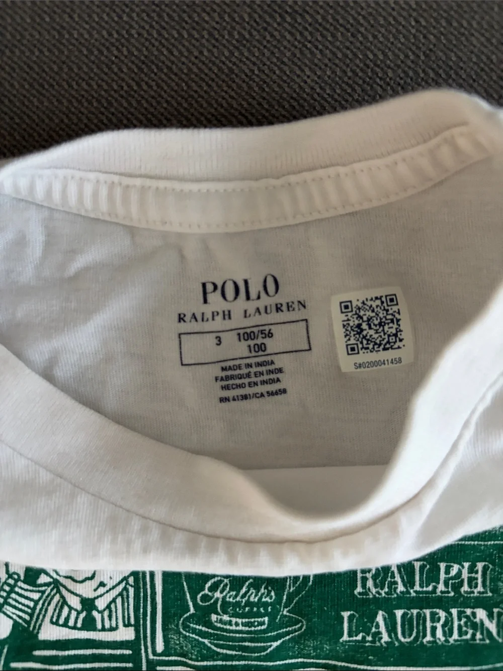 Ralph Lauren White Short-Sleeve Tee with Green Truck Graphic